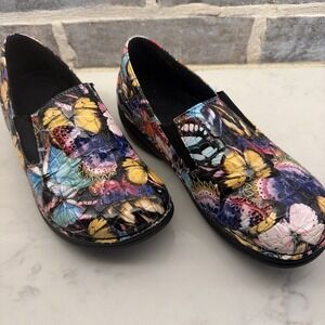 Spring Step Professional Ferrara slip-on clogs Butterfly Pattern Womens Size 6.5